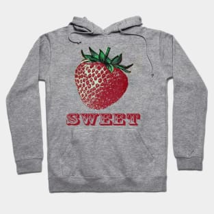 Lispe Vintage Strawberry drawing with Antique Sweet Hoodie